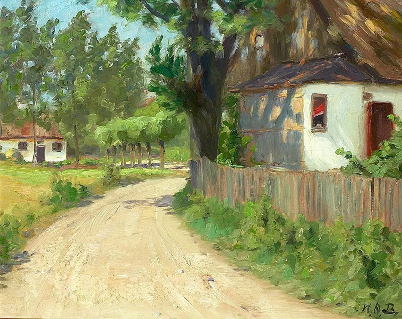 Letni dzień w wiosce w Jutlandii. - H. A. Brendekilde