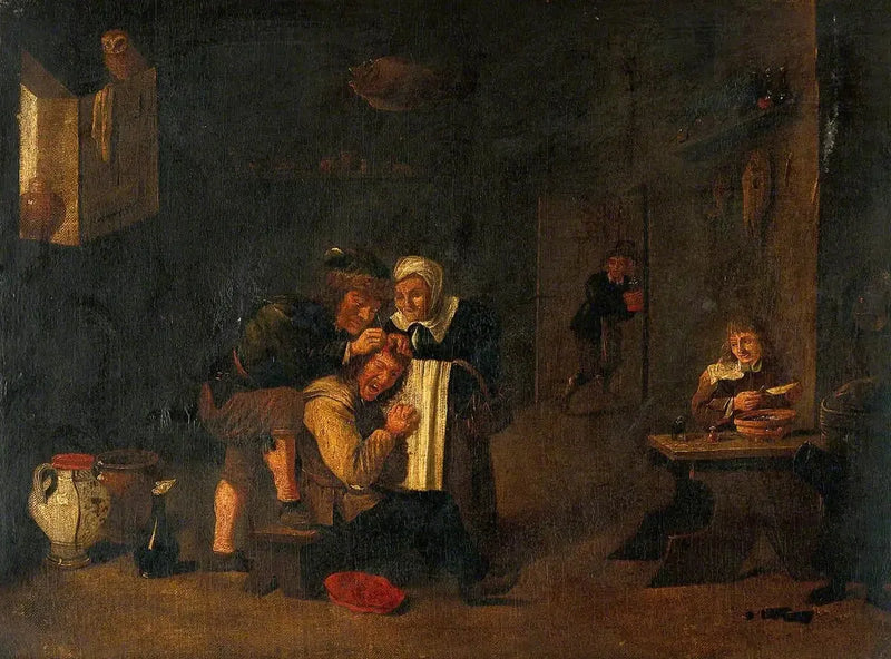 Operacja chirurgiczna na głowie mężczyzny - David Teniers Młodszy