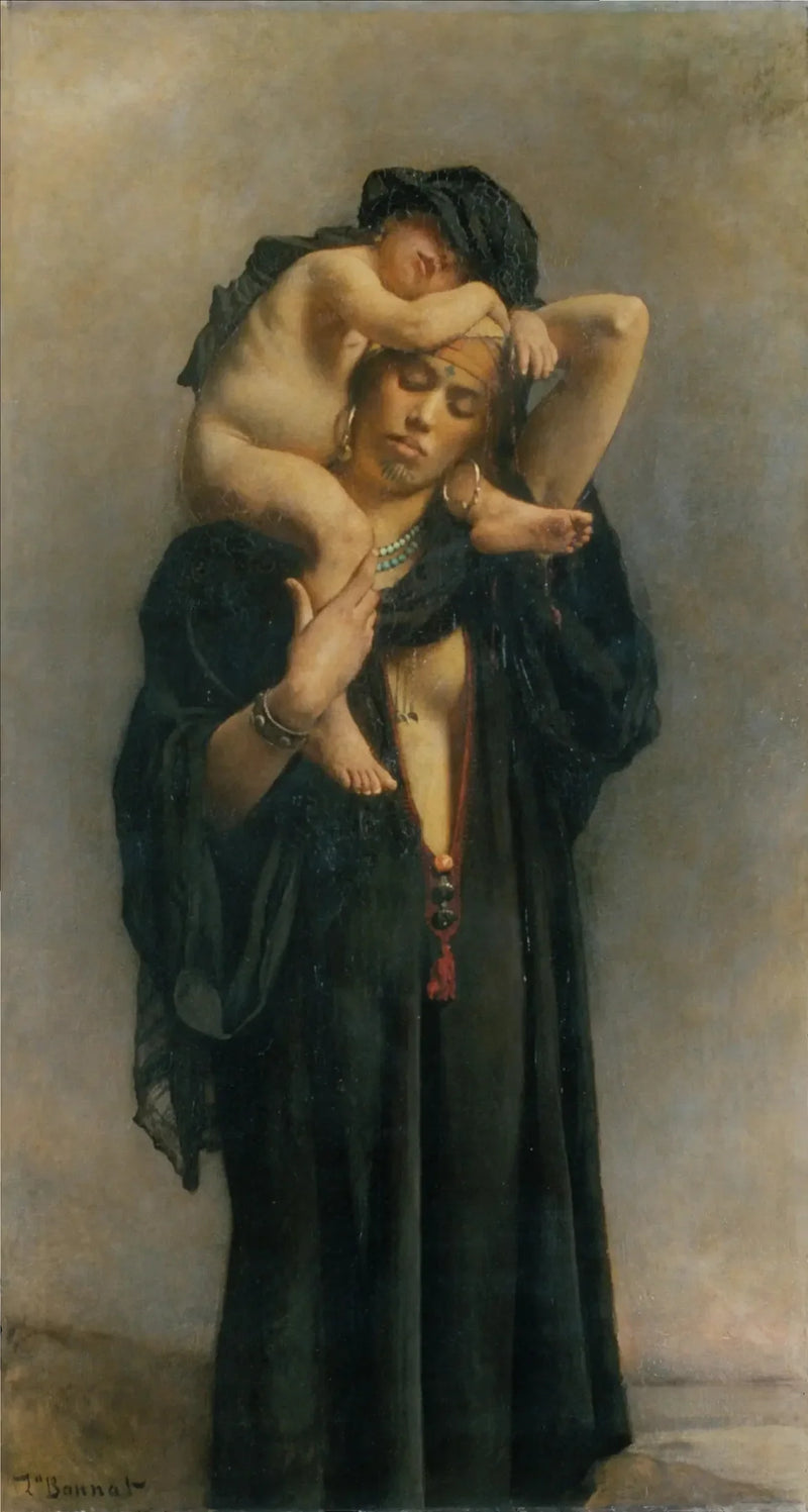 Egipska wieśniaczka z dzieckiem - Léon Bonnat
