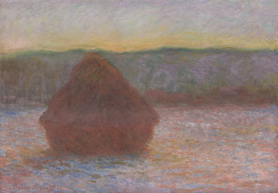 Stos zboża (śniadanie, zachód słońca) - Claude Monet