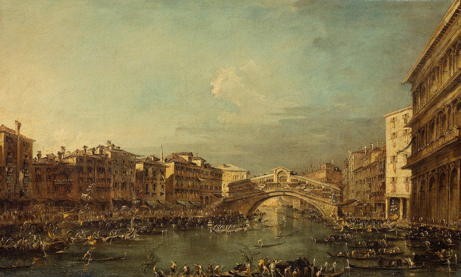 Regata na Wielkim Kanale z mostem Rialto w Wenecji - Francesco Guardi