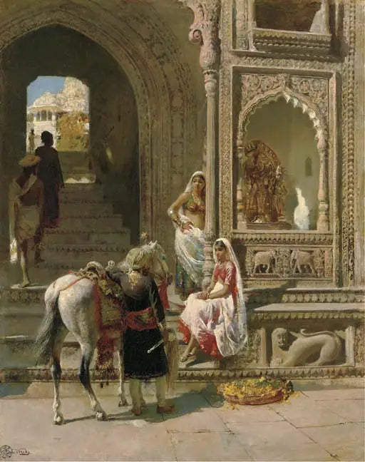Spotkanie przy wejściu do świątyni w Mathurze - Edwin Lord Weeks