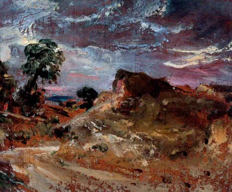Droga wiejska i piaszczysta plaża - John Constable
