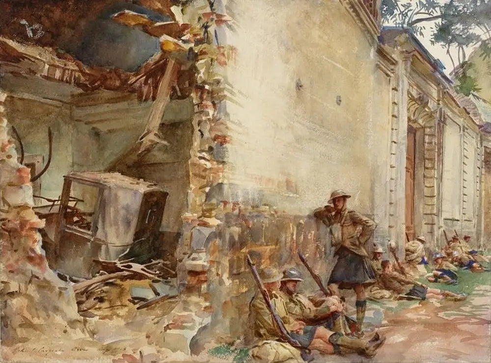 Une rue d'Arras - John Singer Sargent image 1 reproduction de peinture à l’huile