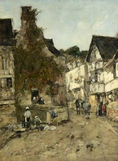 Ulica w Caudebec-en-Caux - Eugène Boudin