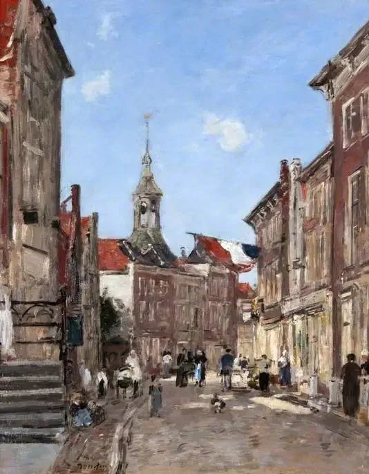 Ulica w Dordrecht - Eugène Boudin