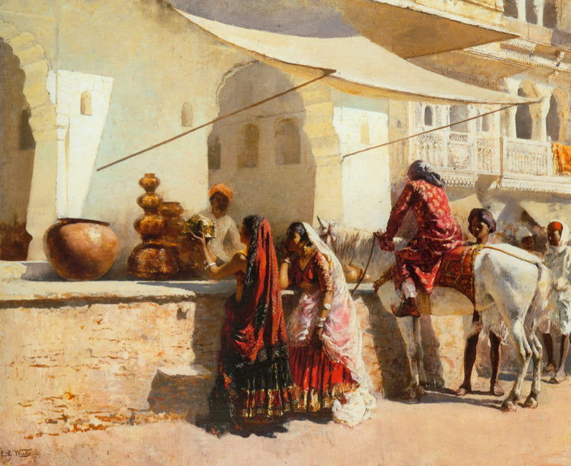 Scena z targu ulicznego, Indie - Edwin Lord Weeks