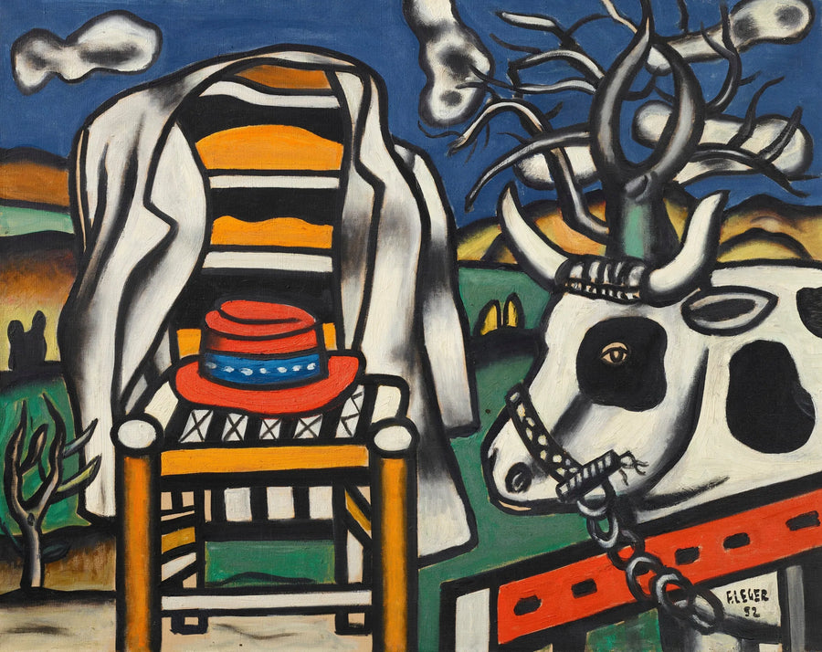 Une vache et un chapeau rouge - Fernand Léger image 1 reproduction réalisée par Alpha Reproduction