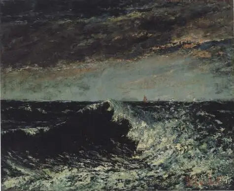 Fala rozbijająca się pod burzowymi chmurami - Gustave Courbet