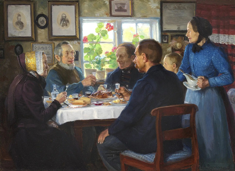 Wizyta u tkacza Hansa Nielsena w Abbednæs. - H. A. Brendekilde