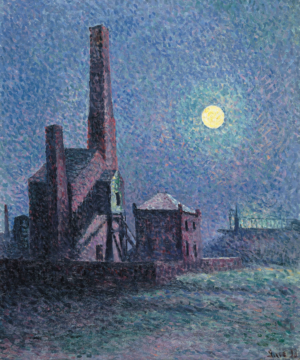 Usine au clair de lune - Maximilien Luce image 1 copie peinte à la main à l’huile