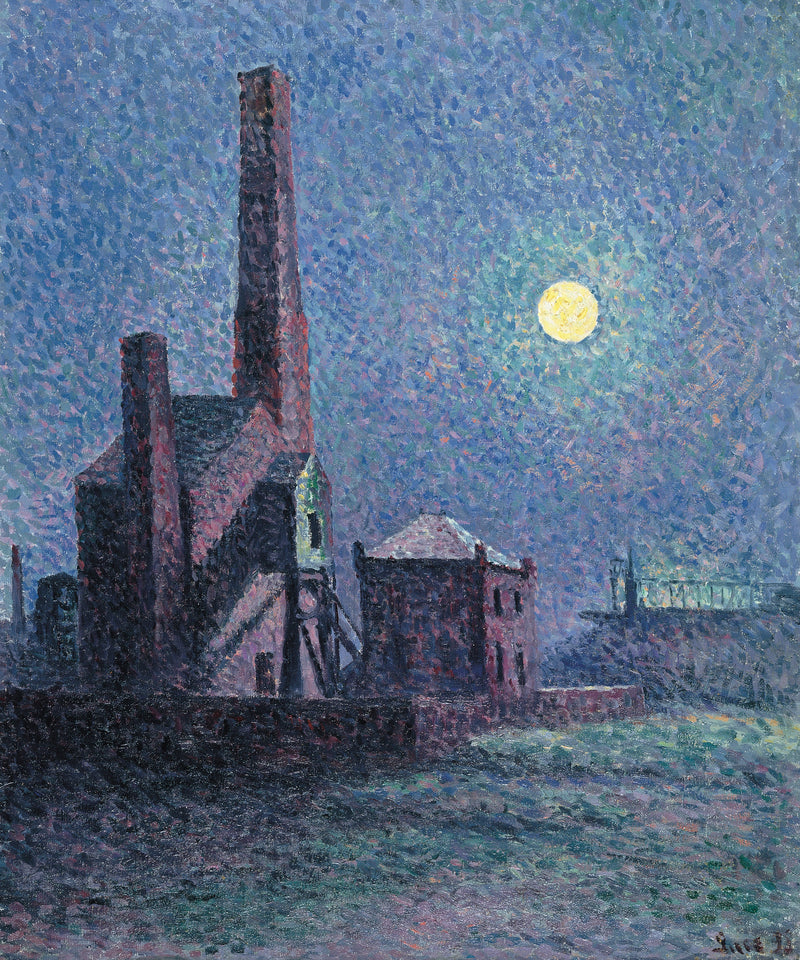 Fabryka w świetle księżyca - Maximilien Luce