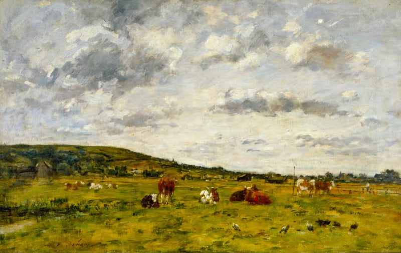 Krowy na pastwisku - Eugène Boudin