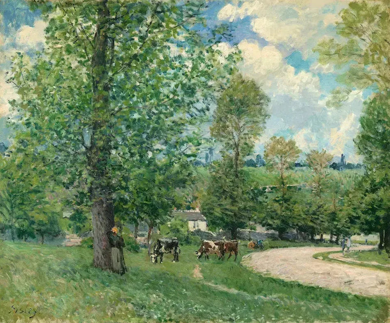 Krowy na pastwisku, Louveciennes - Alfred Sisley