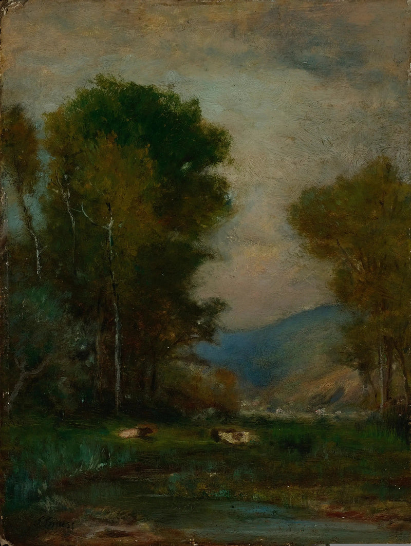 Krowy przy strumieniu - George Inness