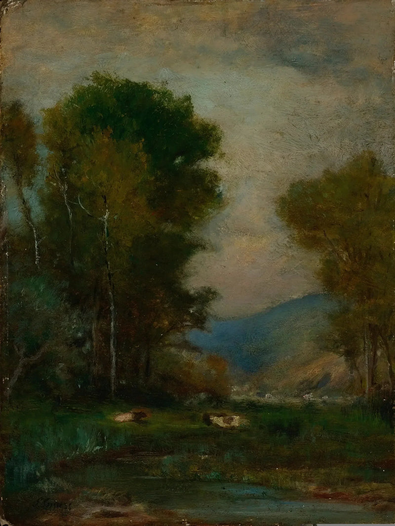 Krowy przy strumieniu - George Inness