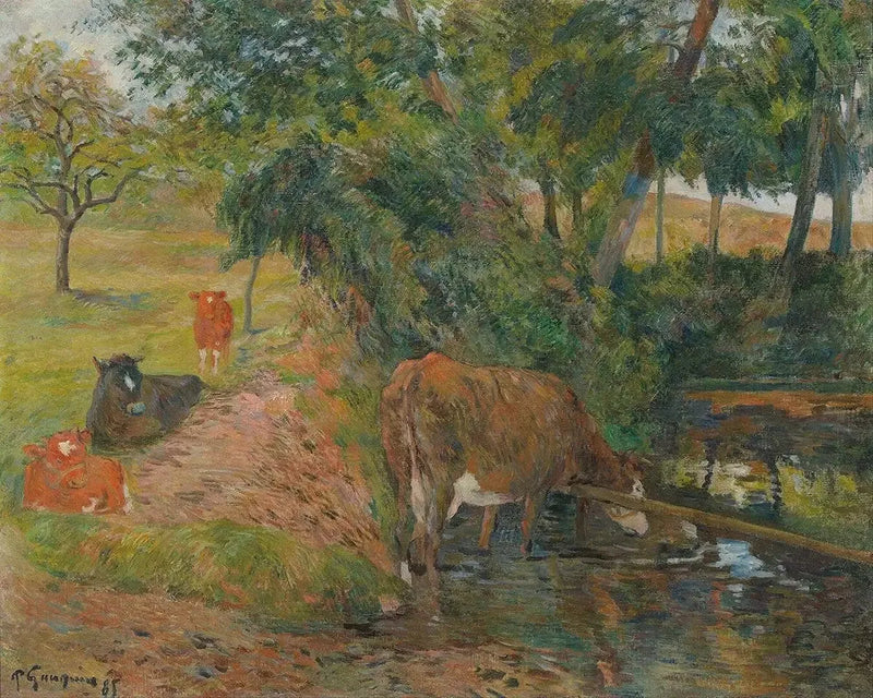 Krowy w pobliżu Dieppe, czyli Krowy w odpoczynku - Paul Gauguin