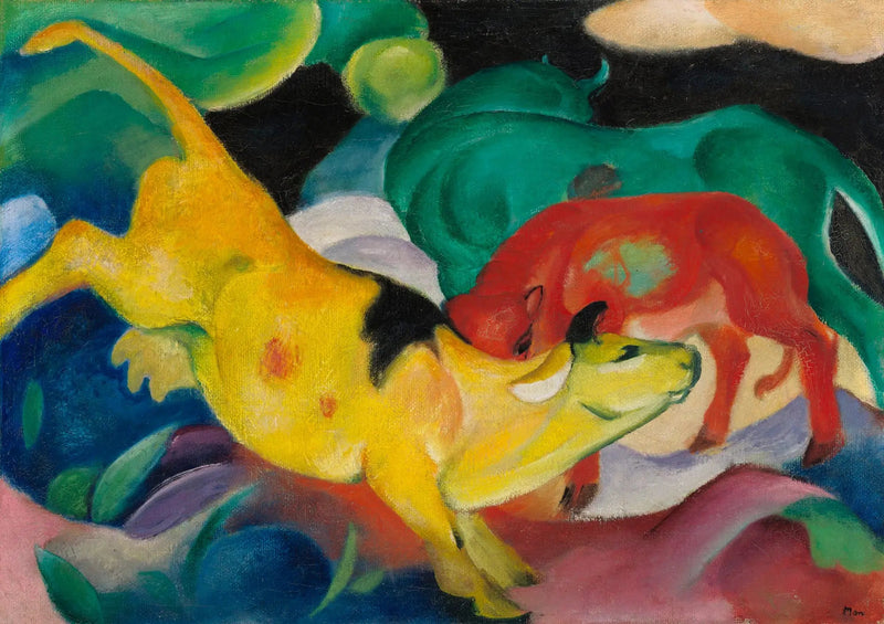 Czerwono Zielono Żółte Krowy - Franz Marc