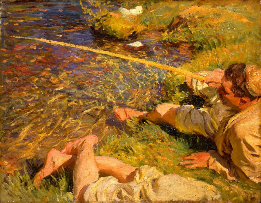 Dolina Aosty: Mężczyzna na rybach - John Singer Sargent