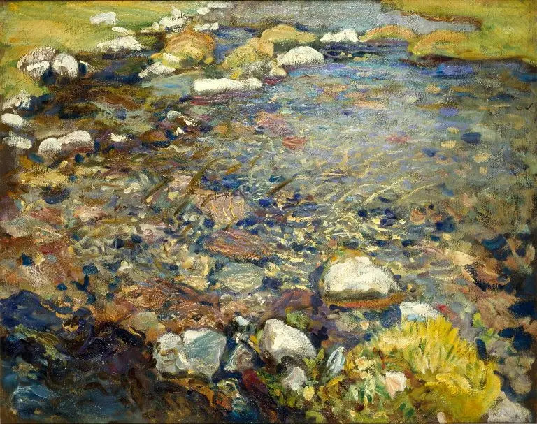 Dolina Aosty: strumień na skałach - John Singer Sargent