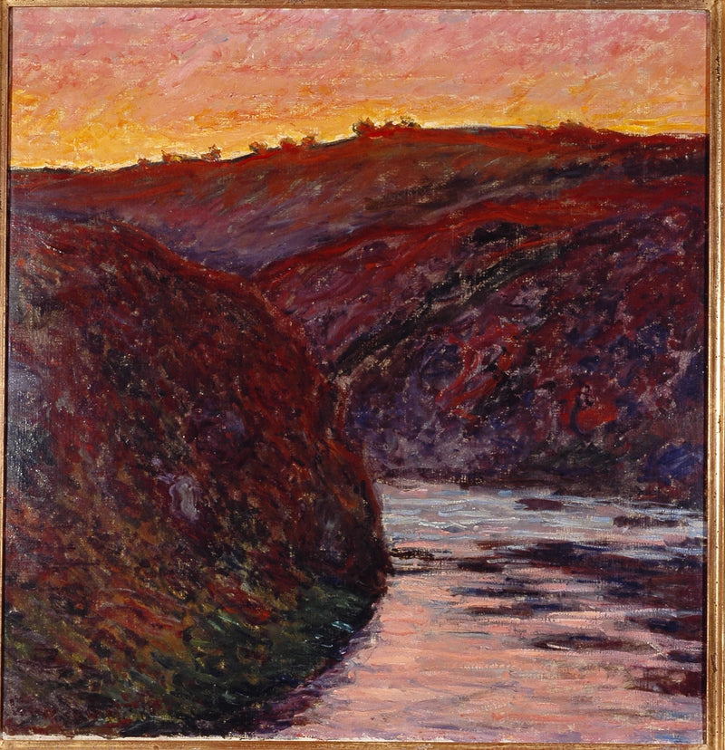 Dolina rzeki Creuse, zachodzące słońce - Claude Monet