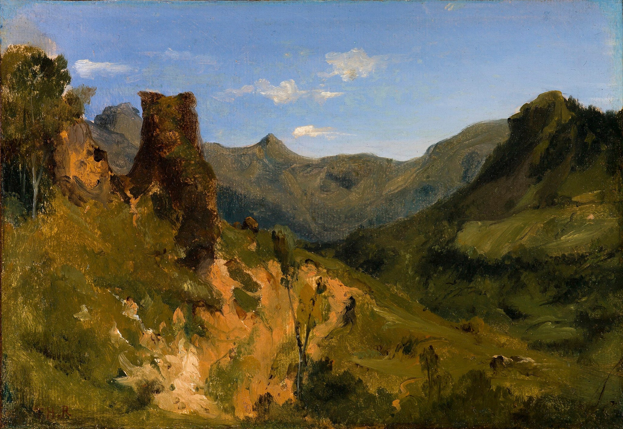Vallée des montagnes d'Auvergne - Théodore Rousseau image 1 copie peinte à la main à l’huile
