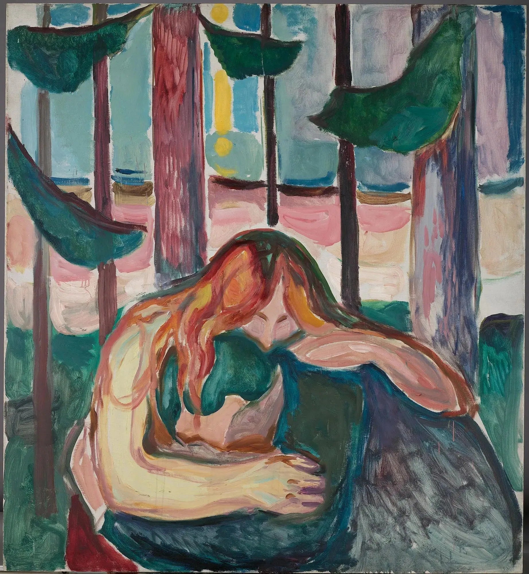 Vampire dans la forêt - Edvard Munch image 1 reproduction artisanale de tableau