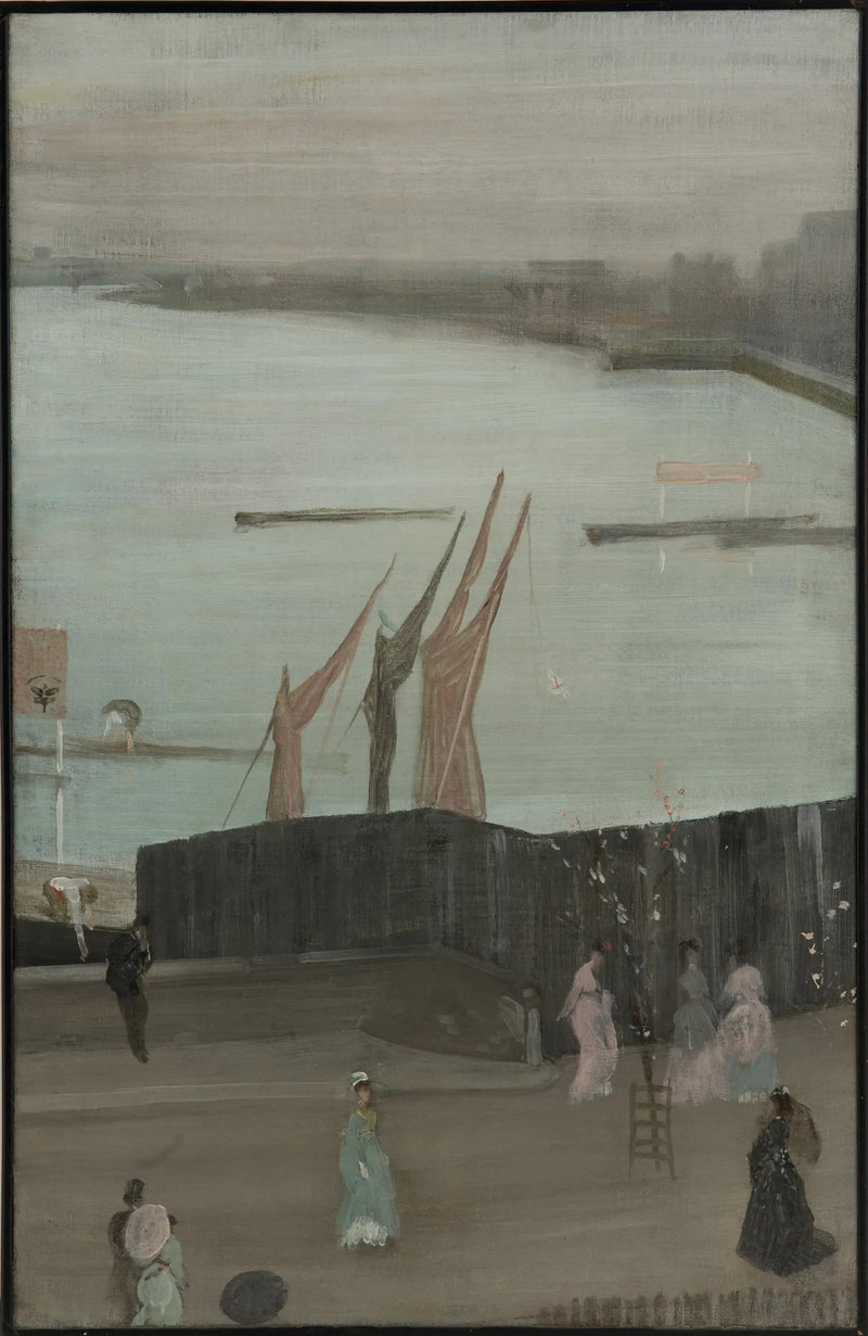 Różowe i szare wariacje: Chelsea - James Abbott McNeill Whistler