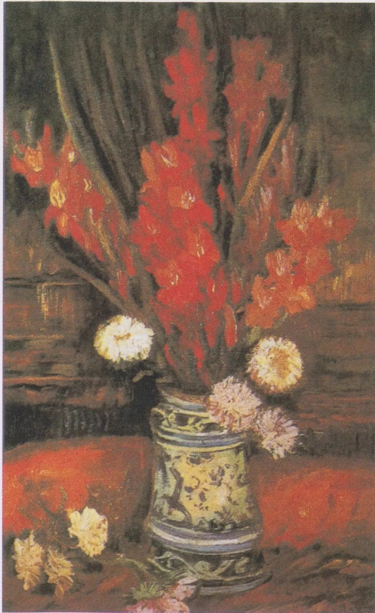 Vase avec glaïeuls rouges - Vincent van Gogh image 1 reproduction d’œuvre d’art à l’huile