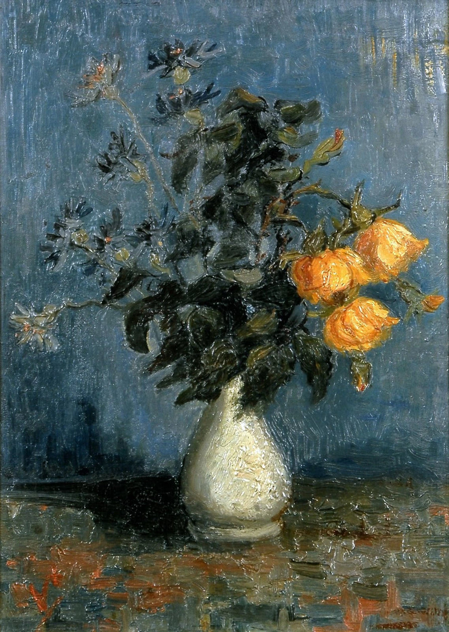 Biały wazon z różami i innymi kwiatami - Vincent van Gogh