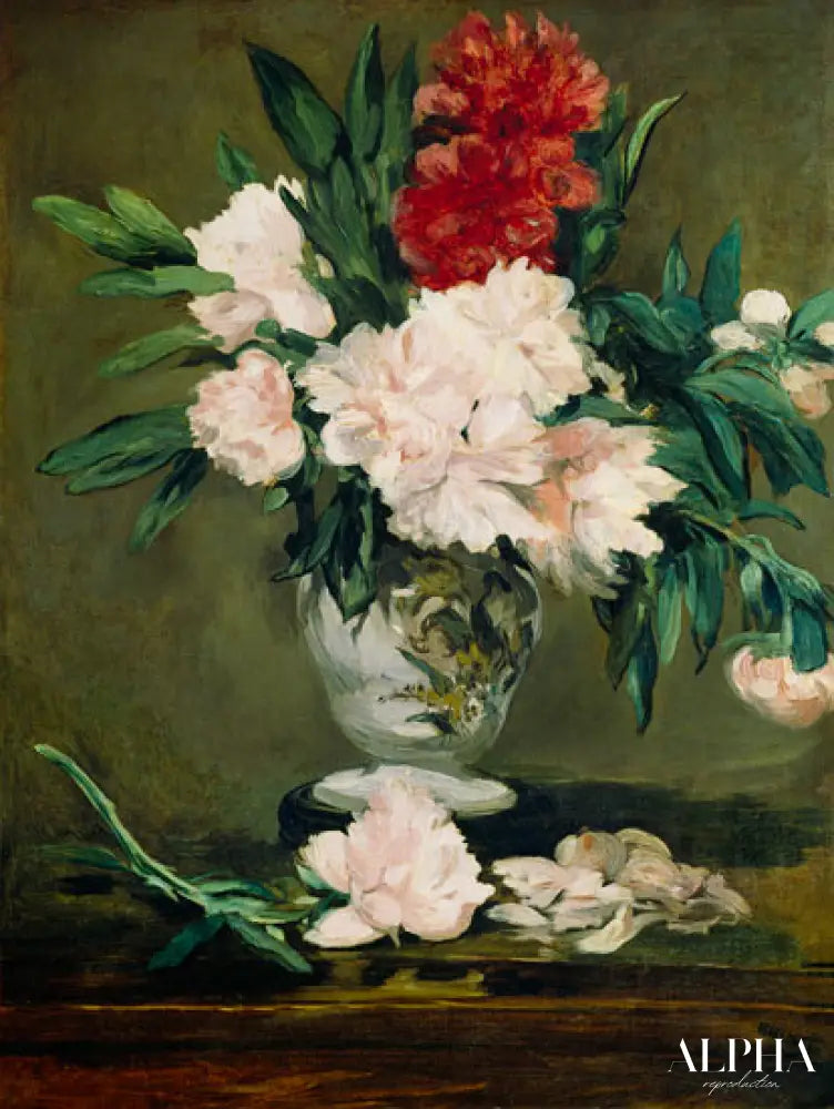 Vase de pivoines - Edouard Manet - Reproductions de tableaux et peintures haut de gamme