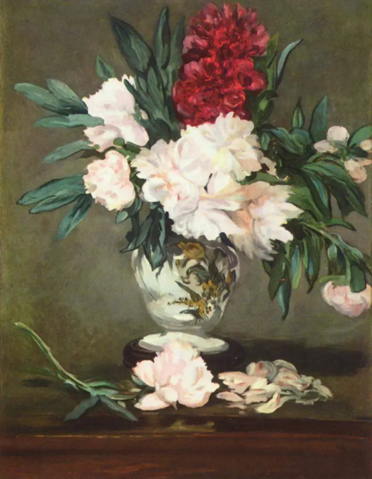 Wazon z piwoniami na piedestale - Édouard Manet