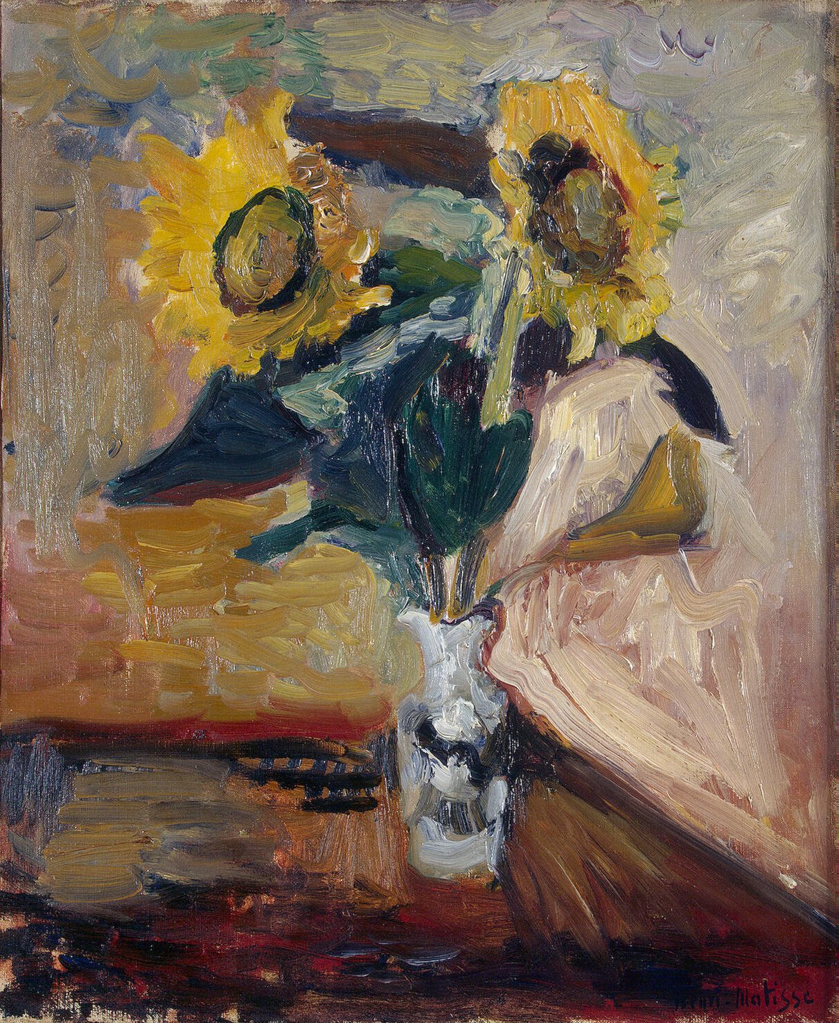 Reproduction du tableau « Vase de tournesols - Henri Matisse » par Alpha Reproduction en peinture à l’huile