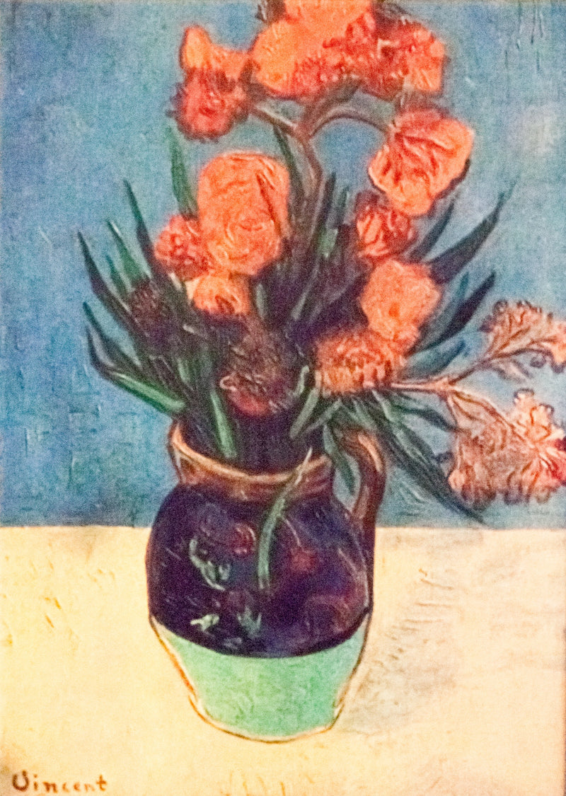 Wazon z różowymi laurowymi liśćmi - Vincent van Gogh