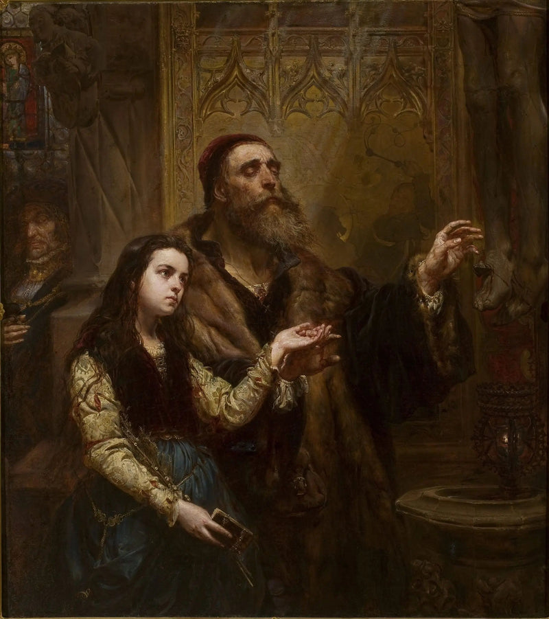 Veit Stoss, niewidomy, z wnuczką - Jan Matejko