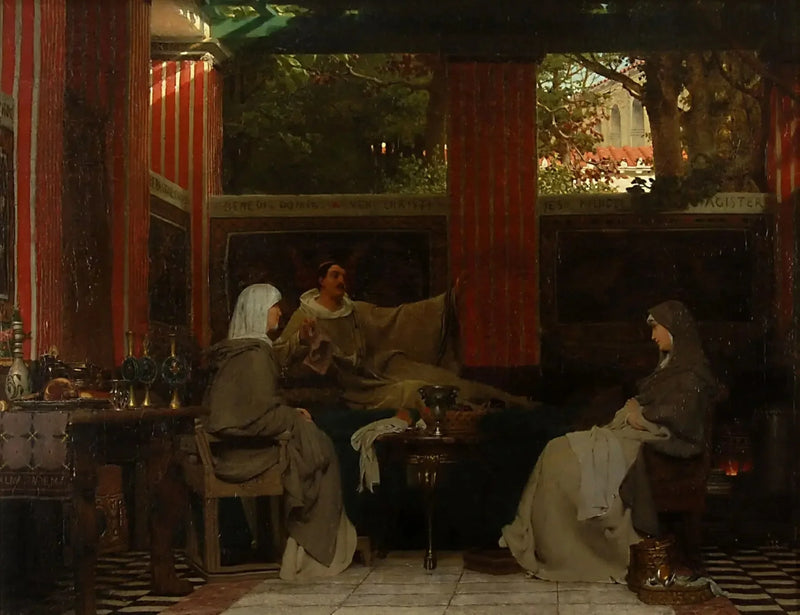 Venantius Fortunatus recytuje swoje wersy Radagondzie VI i przeoryszy klasztoru w Poitiers - Lawrence Alma-Tadema