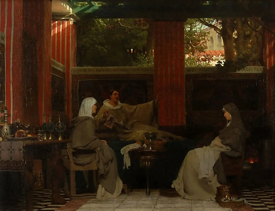 Venantius Fortunatus recytuje swoje wersy Radagondzie VI i przeoryszy klasztoru w Poitiers - Lawrence Alma-Tadema