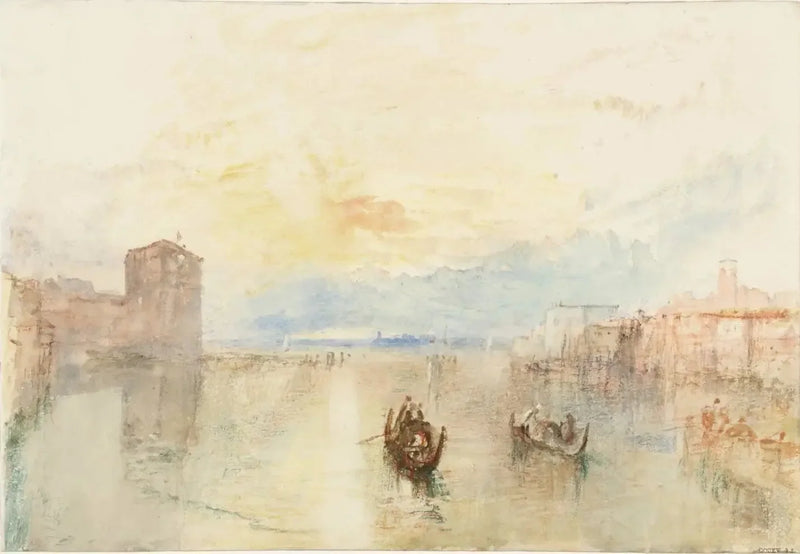 Wenecja: Kanał Giudecca, widok w kierunku Fusiny o zachodzie słońca - J. M. W. Turner