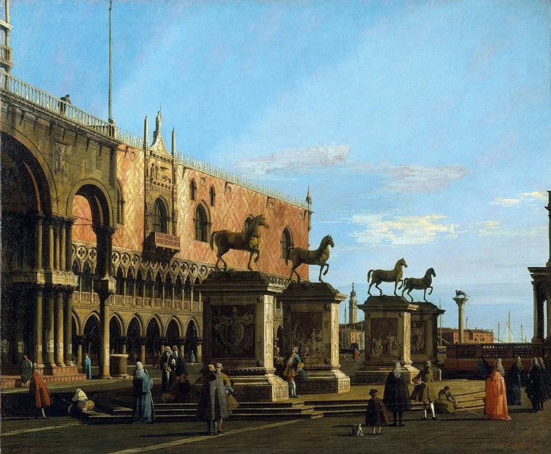 Wenecja: capriccio Piazzetta z końmi św. Marka - Canaletto