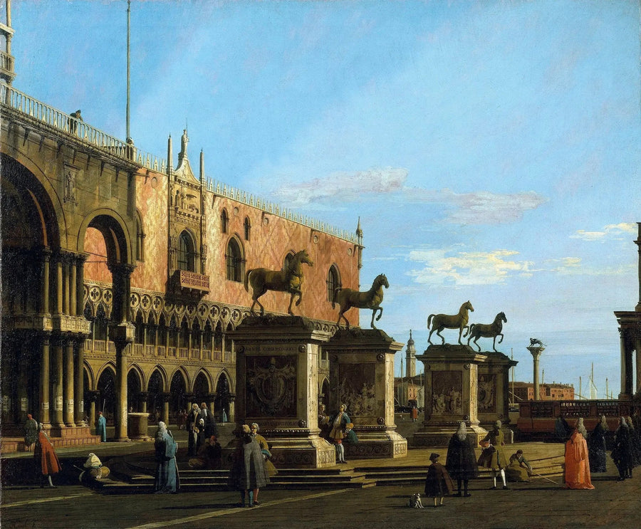 Wenecja: capriccio Piazzetta z końmi św. Marka - Canaletto