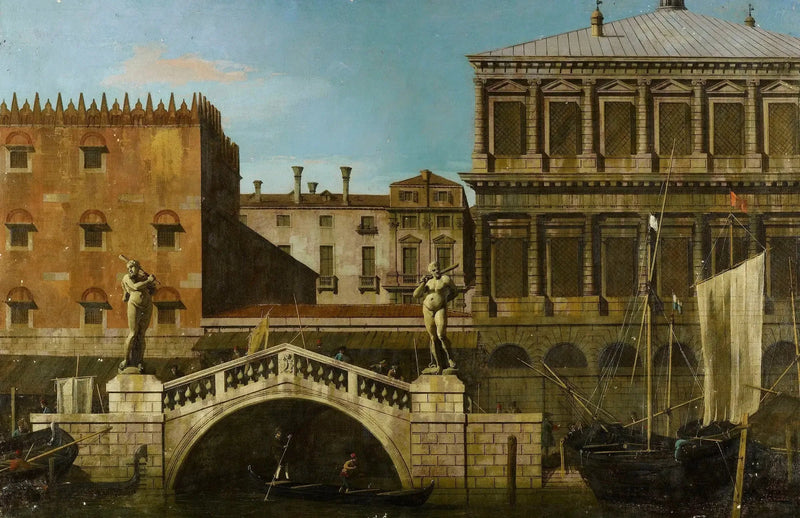 Wenecja: capriccio Zecca i magazynów z mostem della Pescaria - Canaletto