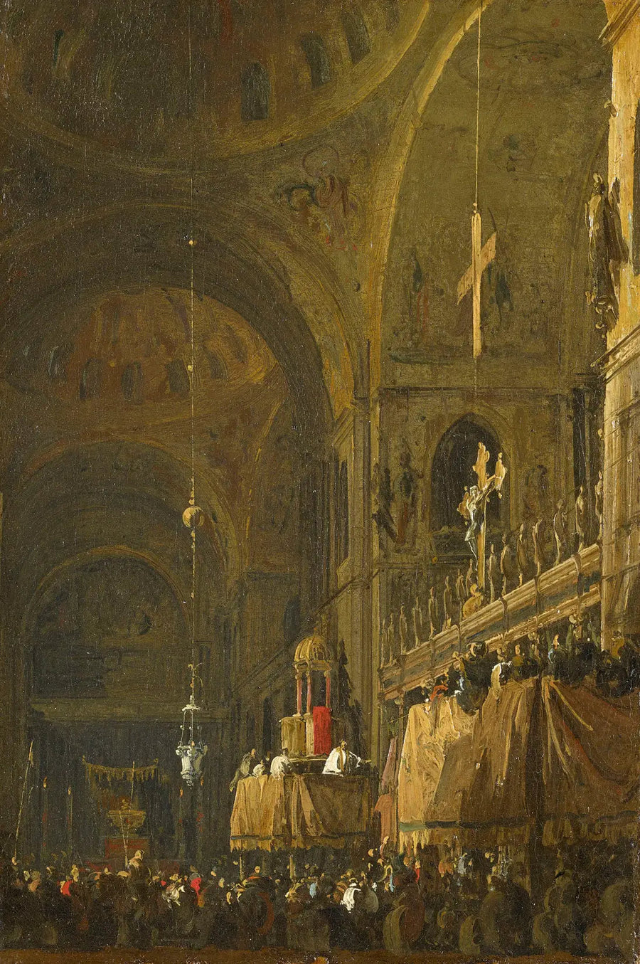 Wenecja: Wnętrze San Marco w nocy - Canaletto