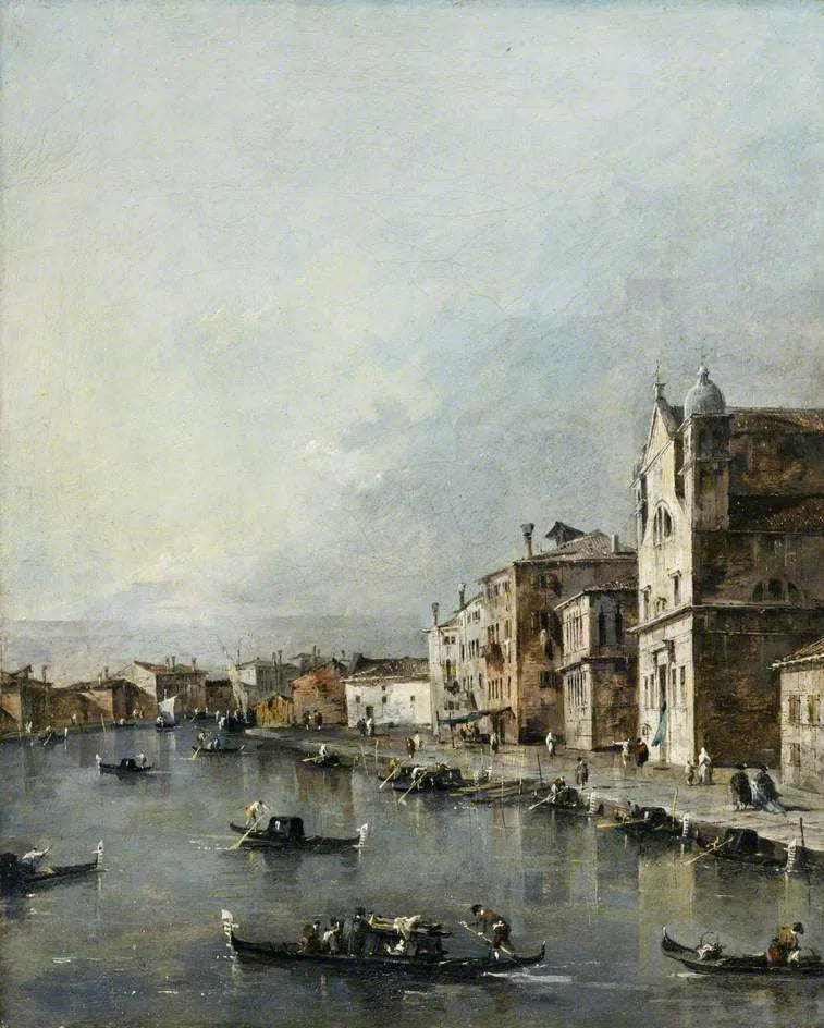 Venise, l'église Santa Lucia sur le Grand Canal - Francesco Guardi image 1 copie peinte à la main à l’huile