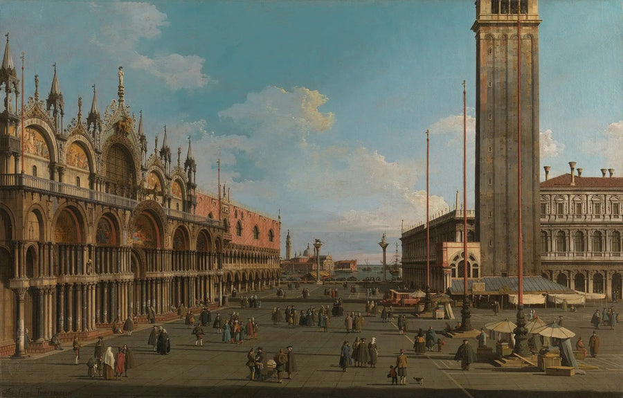Wenecja: Plac i Piazzetta przy Torre dell'Orologio w kierunku San Giorgio - Canaletto