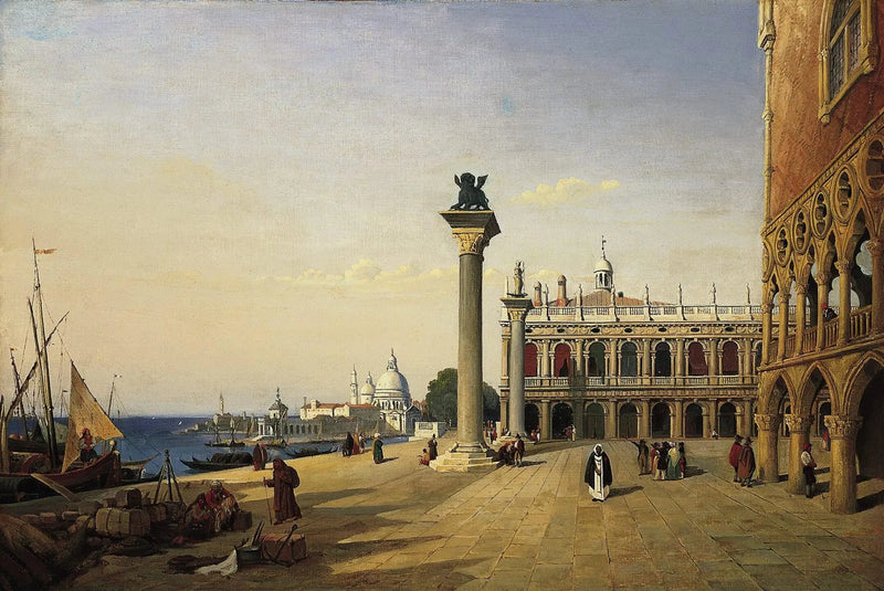 Wenecja, mała plac - Jean-Baptiste Camille Corot