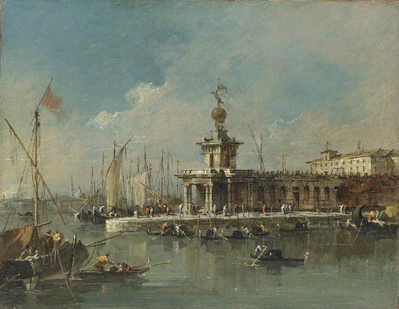 Venise : La Punta della Dogana - Francesco Guardi image 1 reproduction artisanale de tableau