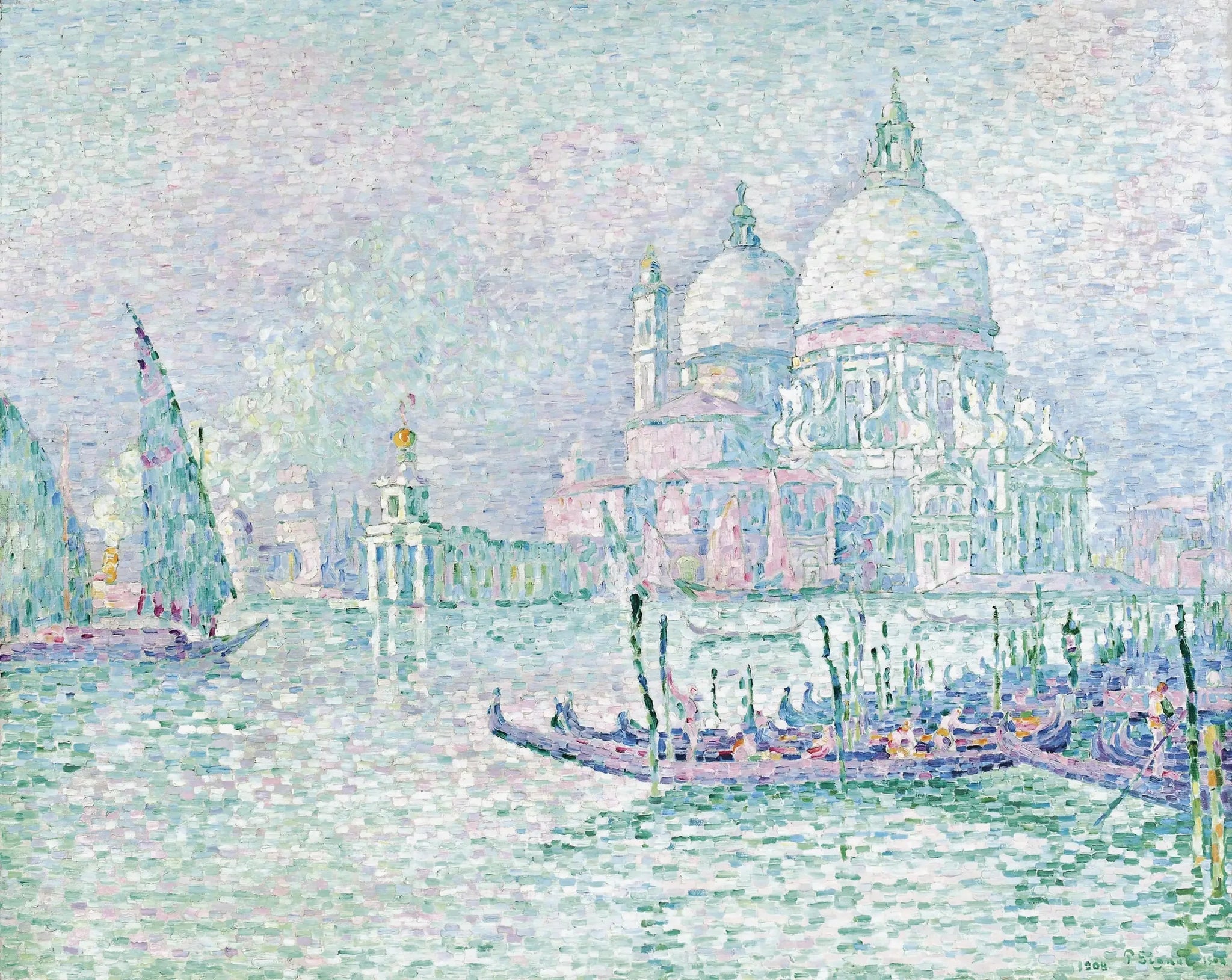 Venise. la Salute. Vert - Paul Signac image 1 copie peinte à la main à l’huile