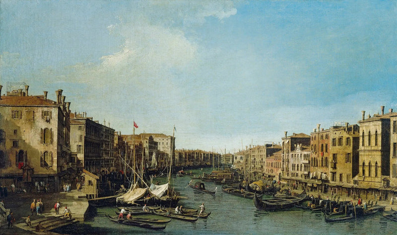 Wenecja: Wielki Kanał Rialto w kierunku pałacu Foscari - Canaletto