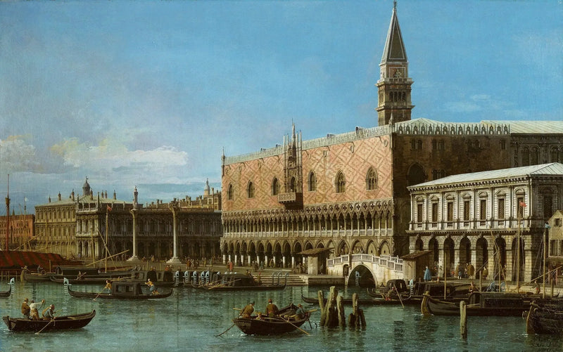 Wenecja: molo z więzieniami i pałacem doga - Canaletto