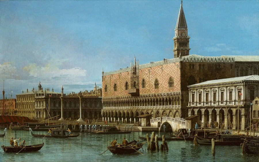 Wenecja: molo z więzieniami i pałacem doga - Canaletto